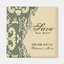 Grüne beige Vintage Westernlandhochzeit Magnete