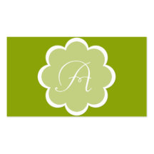 Grüne Blumen-Initialen-Geschäfts-Karte Visitenkartenvorlagen