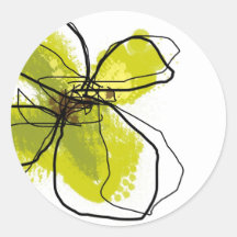 Grüne Blumenblätter - Aufkleber