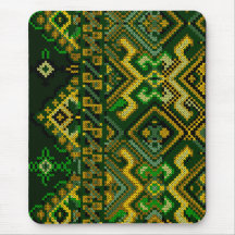 Grüne gelbe Querstich-Stickerei Mousepad