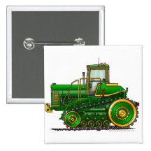 Grüne große Bulldozer-Traktor-Stifte Button
