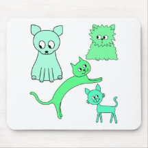 Grüne Katzen Mousepad