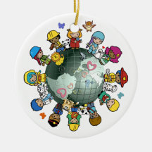 Grüne Planeten-Verzierung Weihnachtsbaum Ornament