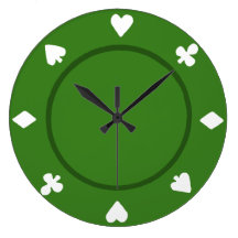 Grüne Poker-Chip-Uhr