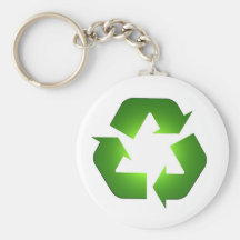 Grüne recycelnde Ikone in 3D Schlüsselanhänger