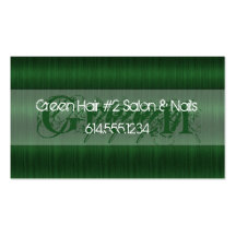 Grüne Salonbeautician-Visitenkarten des Haar-D2