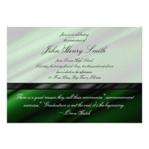 Grüne Silk Abschluss-Einladung/Mitteilung