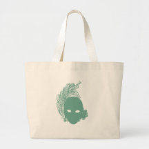 Grüne Theatermaske Leinentasche