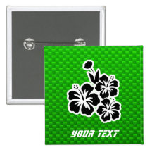 Grüne tropische Blumen Anstecknadel