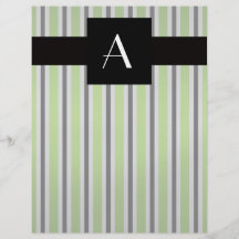 Grüne und schwarze Streifen des Monogramms Individuelle Flyer