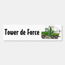 "Grüner AbschleppwagenWrecker, Tower de Force Bump Autoaufkleber
