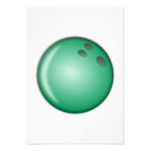 Grüner Bowlings-Ball Individuelle Einladungskarte