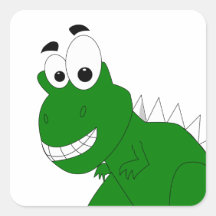 grüner Dinosaurier Quadratsticker