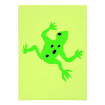 Grüner Frosch/Kröte, Limoner grüner Hintergrund Personalisierte Einladung