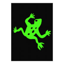 Grüner Frosch/Kröte, schwarzer Hintergrund Personalisierte Ankündigungskarten
