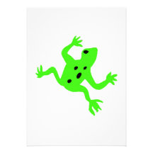 Grüner Frosch/Kröte, weißer Hintergrund Personalisierte Einladungskarte