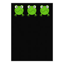 Grüner Frosch. Schauen verwirrt Individuelle Ankündigskarten