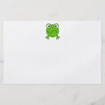 Grüner Frosch. Schauen verwirrt Flyer