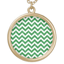 Grüner Glitter-Zickzack Muster Personalisierter Schmuck