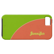 Grüner orange Retro Kreis iPhone 5 Hüllen