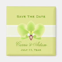 Grüner Orchideen-Save the Date Magnet Kühlschrankmagnet