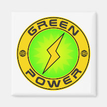 Grüner Power III Kühlschrankmagnete