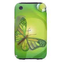 Grüner Schmetterling iPhone 3 Case-Mate-Kasten Tough iPhone 3 Hüllen