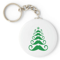 Grüner Schnurrbart Weihnachtsbaum schlüsselanhänger