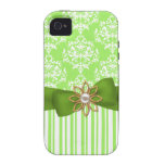 Grüner stilvoller Damast iPhone Kasten Vibe iPhone 4 Case
