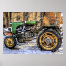 Grüner Traktor Plakat