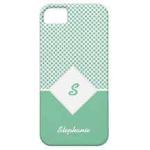 Grüner u. weißer Monogramm iPhone 5 Kasten Etui Fürs iPhone 5