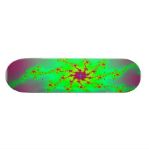 Grüner und magentaroter Fraktal spiderweb Skateboa Personalisierte Skateboards
