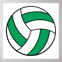 grüner und weißer Volleyball Plakate
