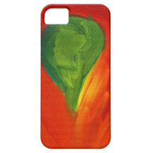 Grüner Vogel mit der Liebe, die um ihn fließt iPhone 5 Etui