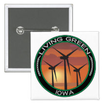 Grüner Wind Iowa Anstecknadelbuttons