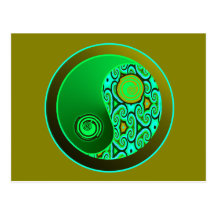 Grüner Wirbel Yin Yang Postkarten