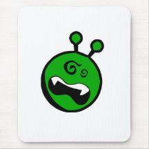 Grünes alien schwindlig mousepad