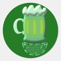 grünes Bier green Beer St. Patrick Irland Ireland Runder Sticker