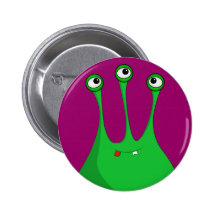 Grünes Cartoon-alien Anstecknadelbuttons