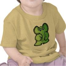 Grünes Elefant-Baby-T-Shirt