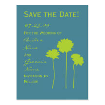 Grünes Gänseblümchen Save the Date Postkarte