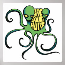 Grünes großes Hurt-alien PLAKAT