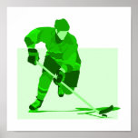 Grünes Hockey-Logo Plakat