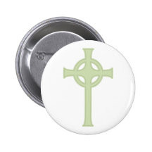 Grünes keltisches Kreuz Anstecknadelbutton
