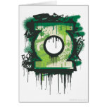 Grünes Laternen-Graffiti-Symbol Grußkarten
