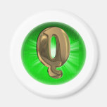 Grünes Licht des TAXI Goldmonogramms Q Magnete