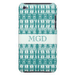 Grünes Monogramm und Kunst nouveau Entwurf Barely There iPod Hüllen