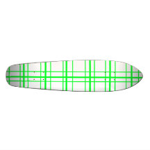 Grünes Neonkariertes auf weißem Hintergrund Individuelle Skatedecks