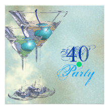 Grünes Party des eleganten 40. Aqua Individuelle Einladungen
