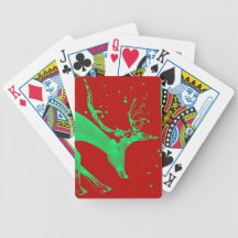 Grünes Party-Ren Pokerkarten